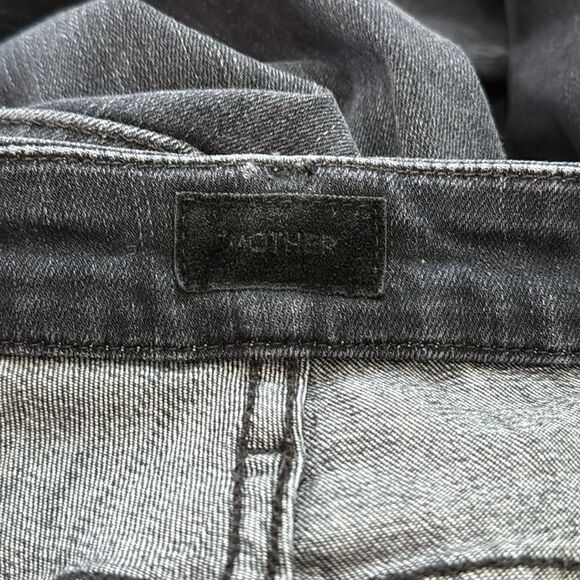 Mother High Waisted Looker Ankle Leave The Light On Black Denim size 25 - Picture 11 of 13